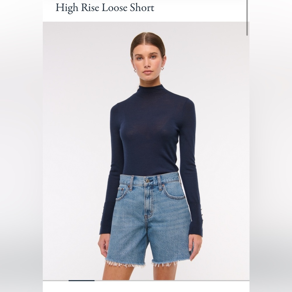 Abercrombie & Fitch The Loose Short High Rise Denim Shorts, Sz. 28